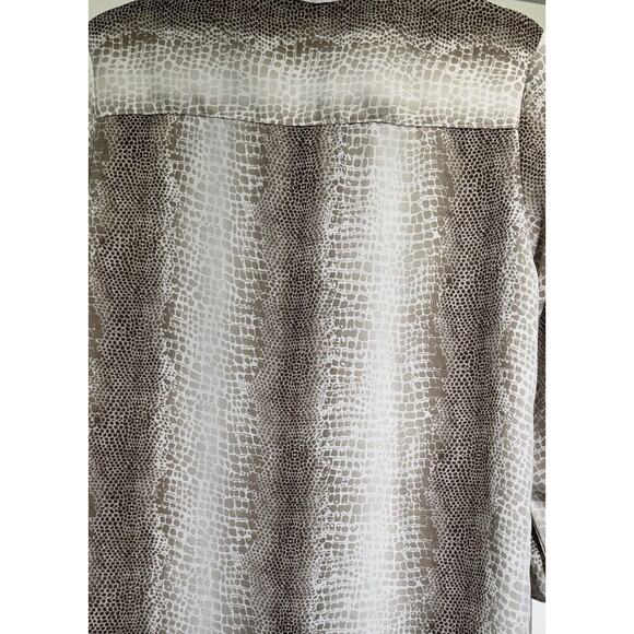 NOTATIONS Animal Print Top Natural Colors Women's Semi-Sheer Sz M - Picture 8 of 10